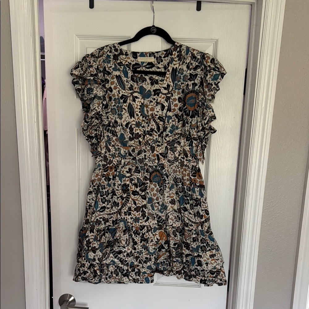 Ulla Johnson Floral Ruffle Sleeve Dress